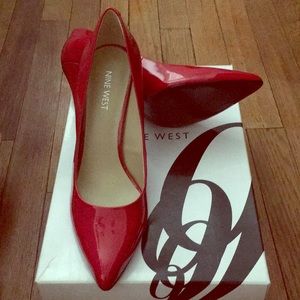 Red Patton leather heels by Nine West.